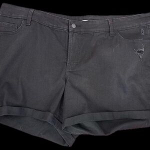 Old Navy Womens Plus Size Distress  Boyfriend Cuffed Denim Black Shorts Size 24